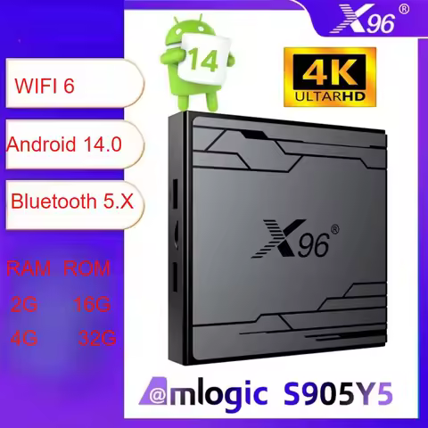 X96NEX Android 14 Smart TV BOX Amlogic S905Y5 4K WIFI6 ARM Cortex A53 16/32GB 2.4G/5G For Streaming Media Devices Google Player