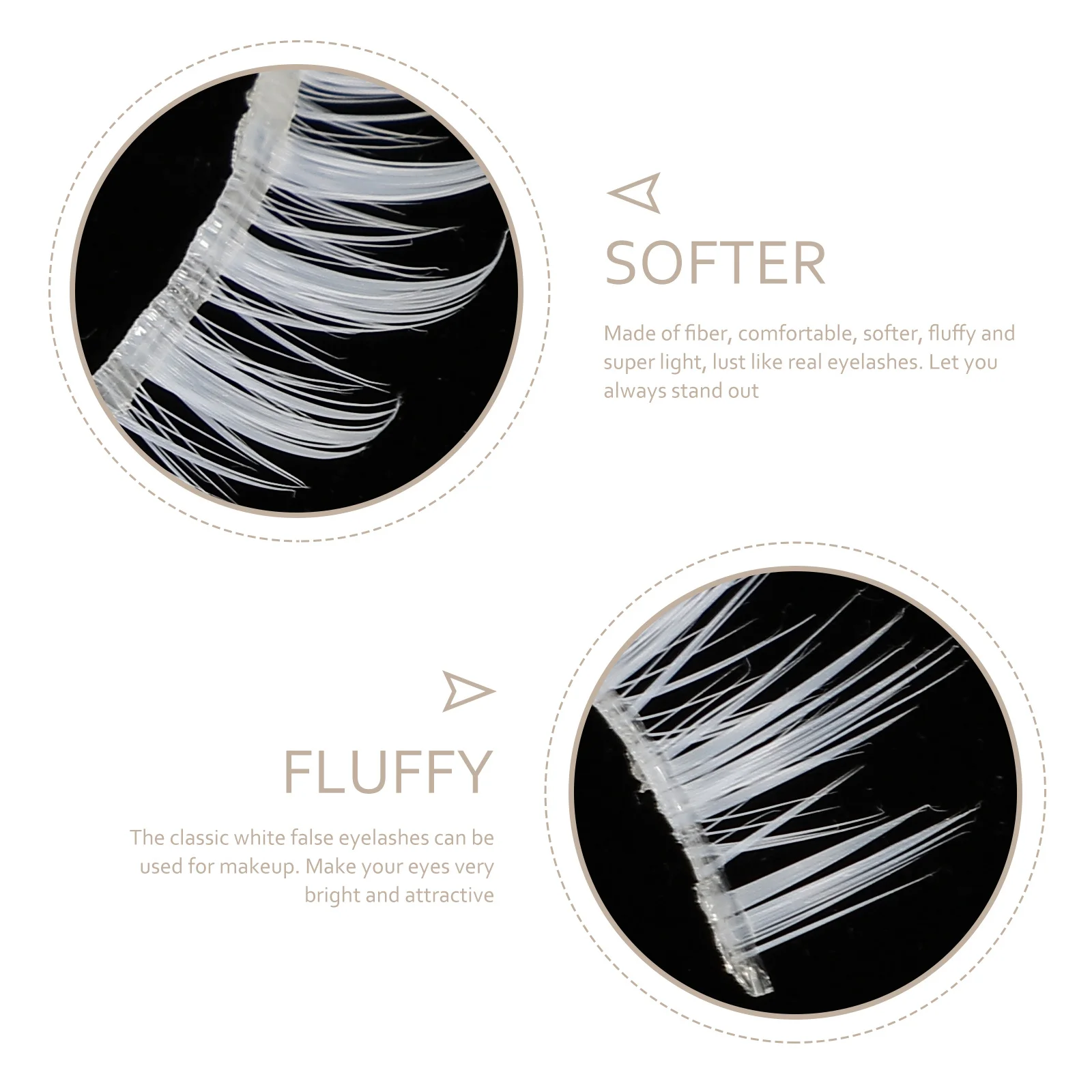 3 أزواج من الرموش اليابانية سهلة الاستخدام لإزالة حفلات الهالوين رموش بيضاء، رموش تنكرية، رموش صناعية، رموش طبيعية