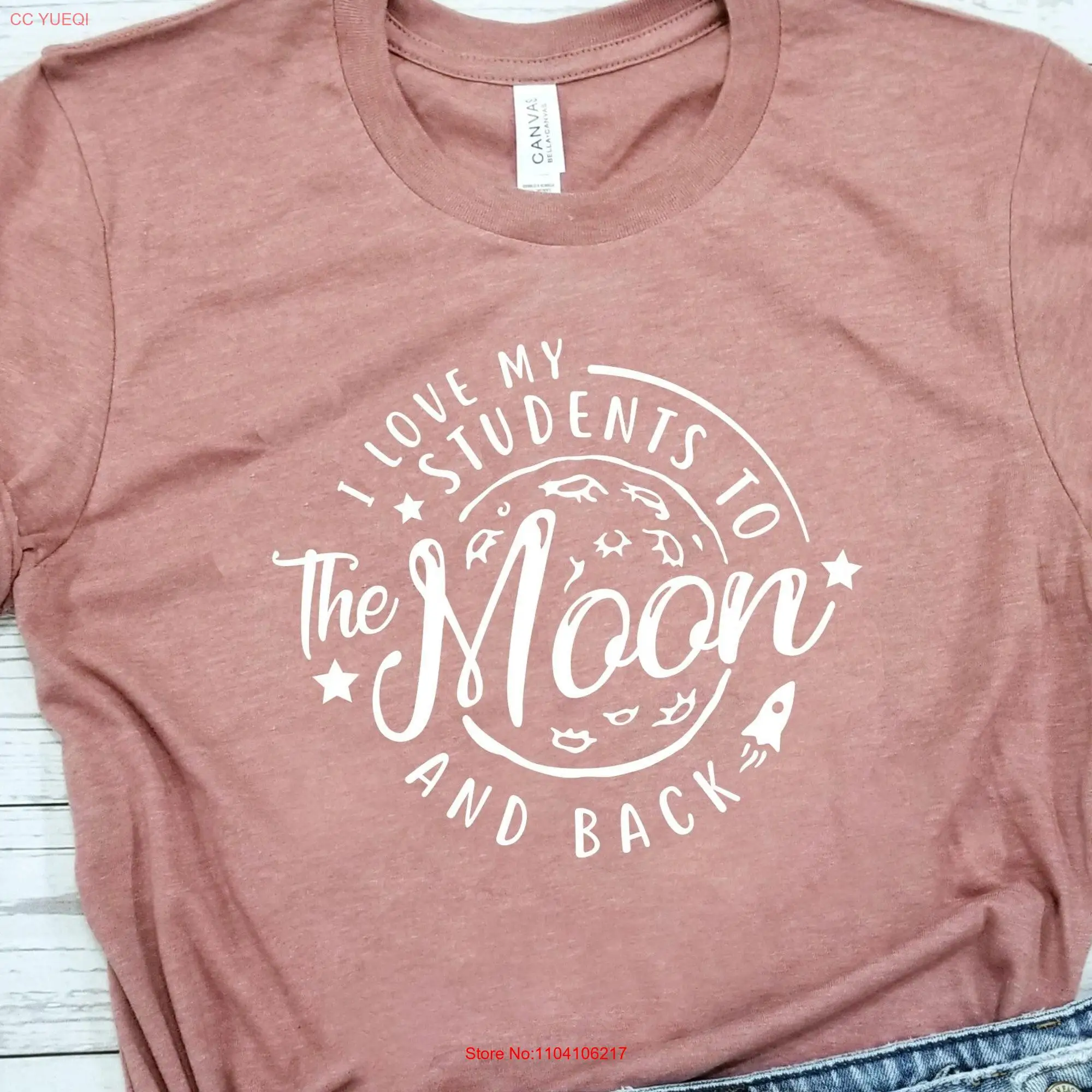 I Love My Students To The Moon And Back T Shirt For Teachers Day Science Teacher Funny long or short sleeves