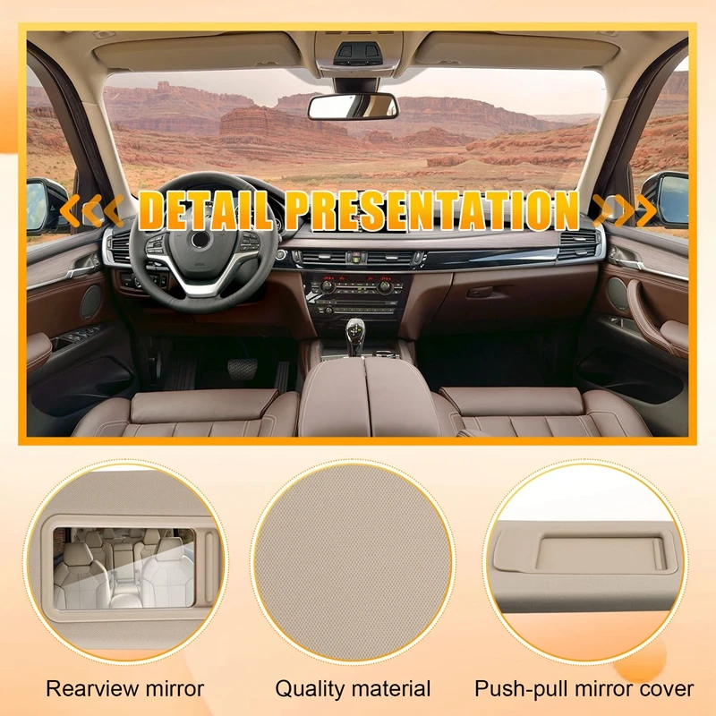 Beige Car Front Sun Visors For BMW 3 SERIES E90 E91 X1 E84