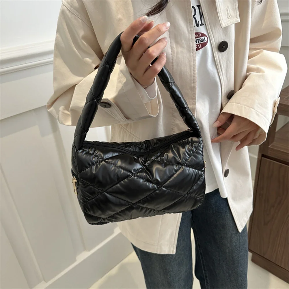 Winter Puffer Top Handle Bag PU Quilted Women Bag High Quality Down Small Handbags Cotton Padded Soft Shoulder Bags Designer Bag