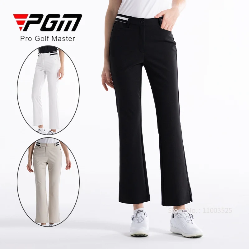 

PGM Women Flared Split Golf Pants Ladies High Waist Slim Sport Trousers Women Elastic Waistband Casual Pants Golf Sweatpants