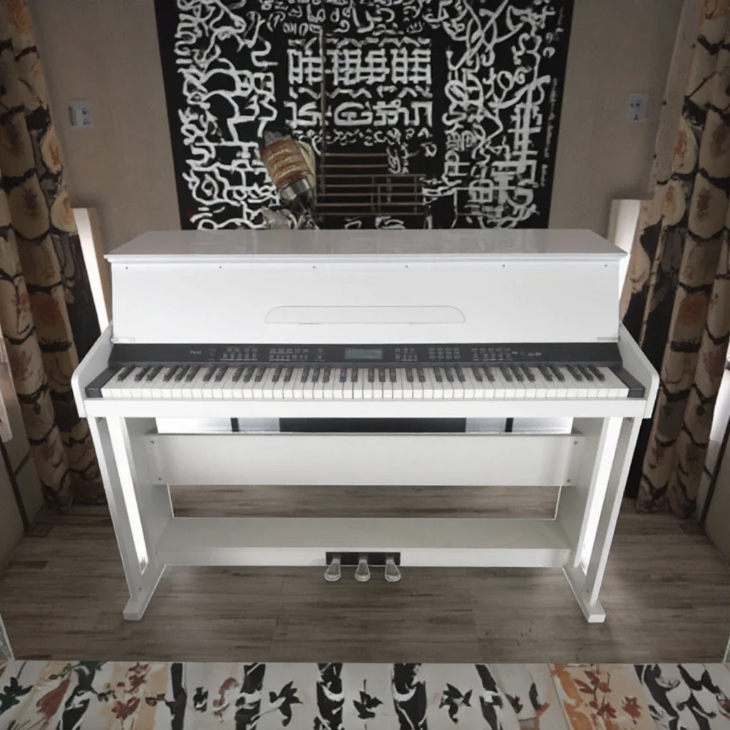 AIERKE P969 Electric Piano 88-Key Digital Flip-Top Keyboard with LCD Display & Triple Pedal MP3 Playback