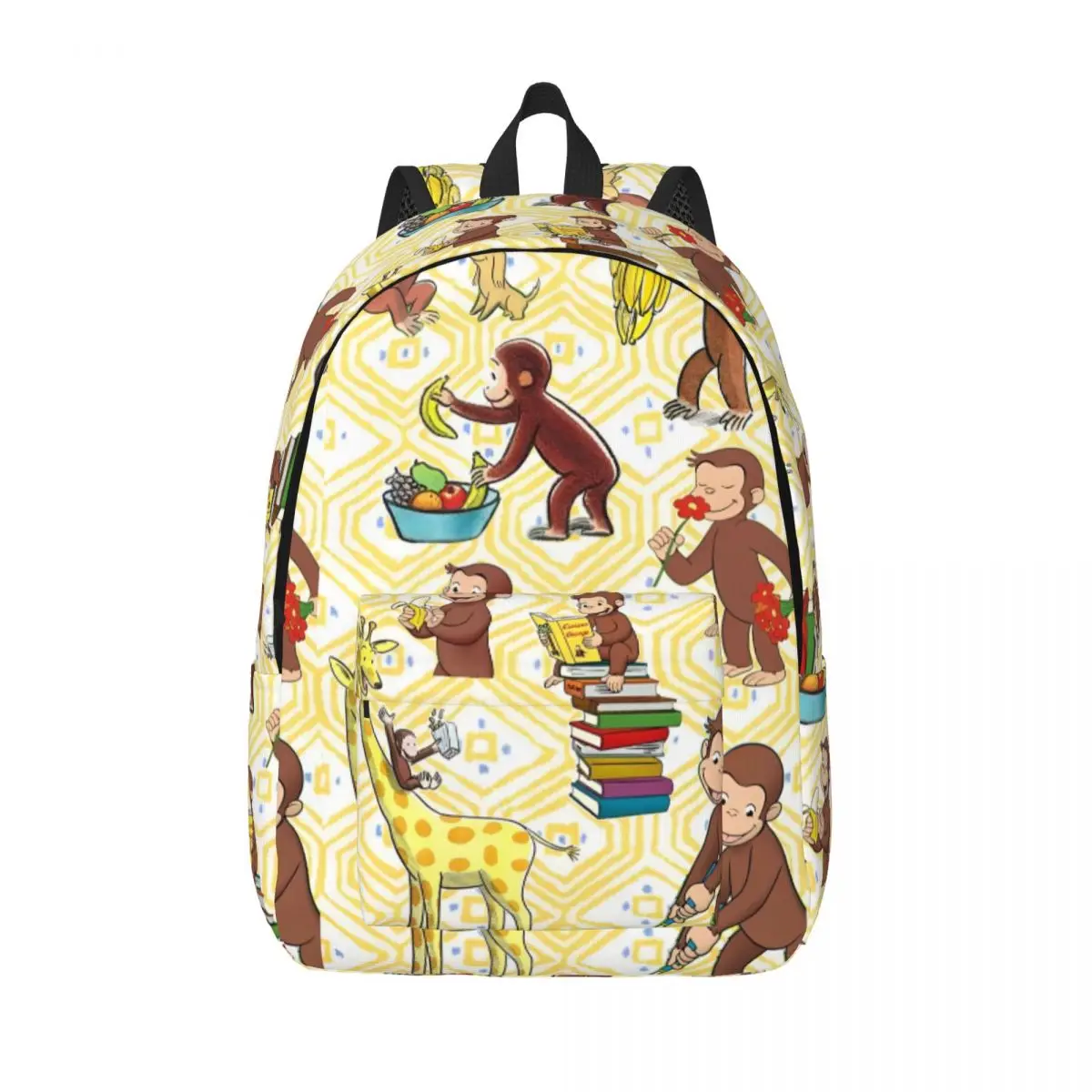 حقيبة ظهر كاجوال كاجوال من كوريوس جورج كارتون مونكي خفيفة الوزن للطلاب والأعمال للرجال والنساء حقيبة كتف للكمبيوتر المحمول