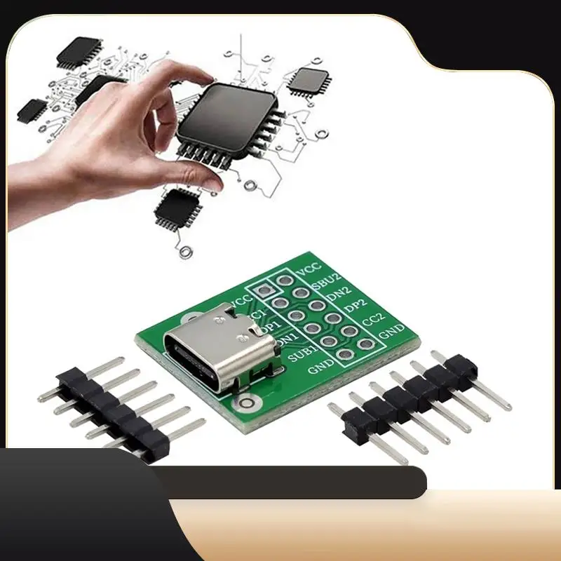 

50 шт. USB TYPE-C к DIP разъему для печатной платы Pinboard, тестовая плата, припой, гнездовой адаптер для погрузчика, замена-T44C