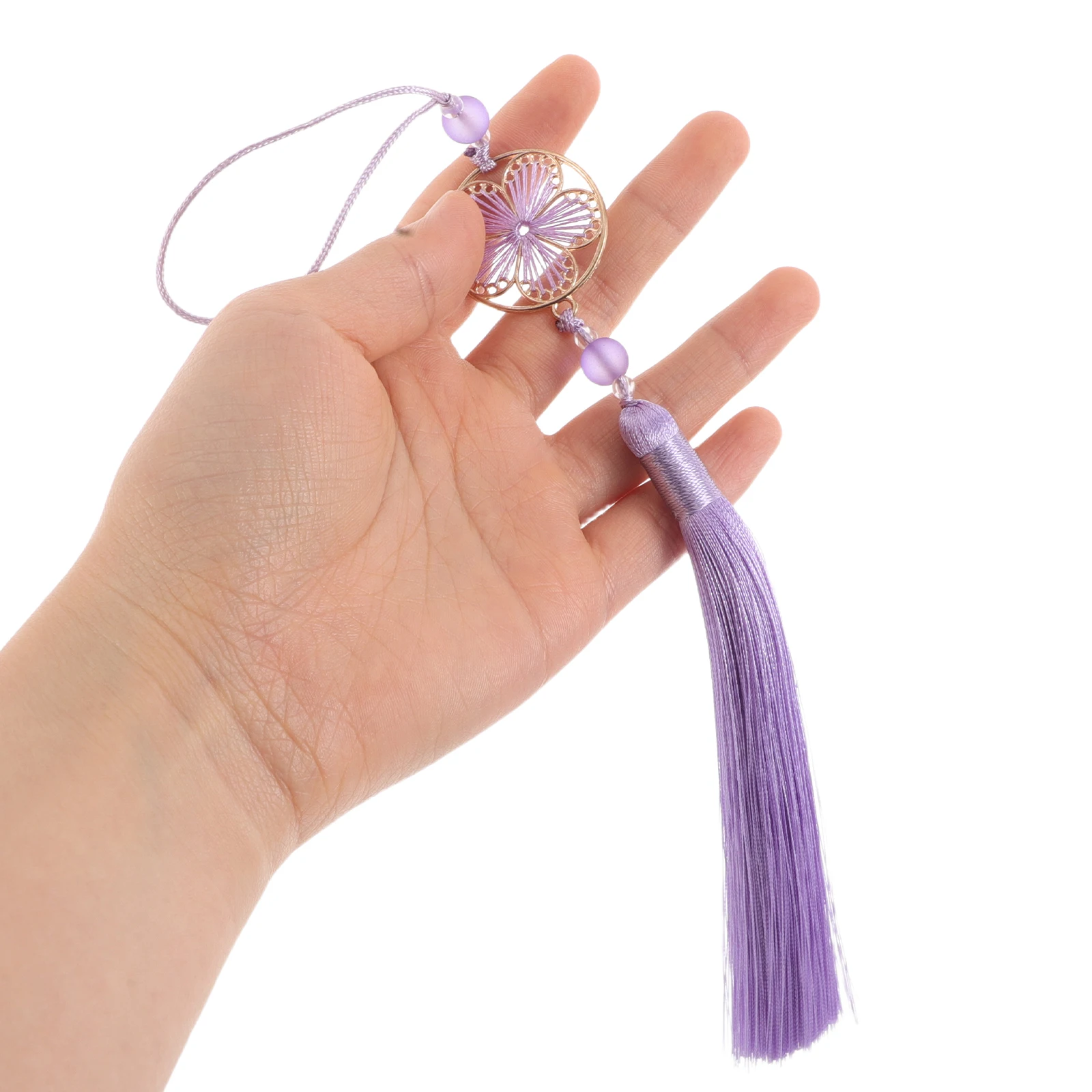 

Bamboo Flute Tassels Beaded for Decor Diy Chinese Instrument Pendant with Fringe