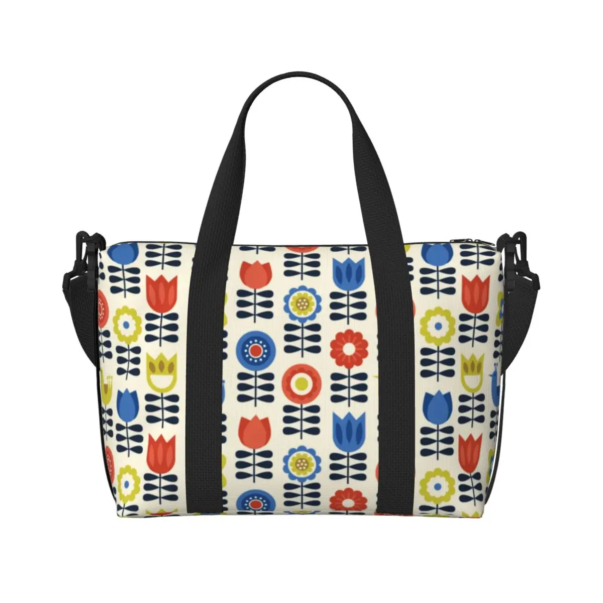 

Винтажная пляжная большая сумка Orla Kiely с цветами на заказ для женщин, абстрактные скандинавские сумки с большим отделением для пляжного спортзала, дорожные сумки