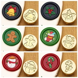 15mm Mini Christmas Series Wax Seal Stamp Brass Replace Head For DIY Scrapbook Wedding Party Invitation Gift Card Envelope Decor
