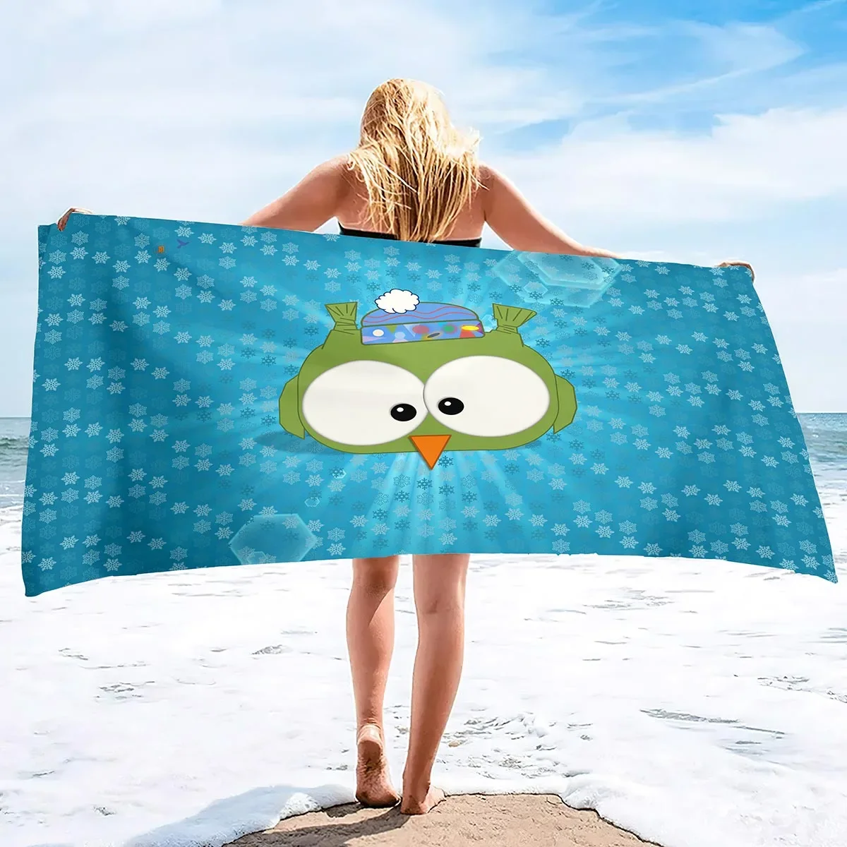 Comfy Bath Towels Owl Cartoon Bird Soft Bathing/Beach/Camping Towel for Women Men Girls Boys Oversized Lightweight Beach Towel