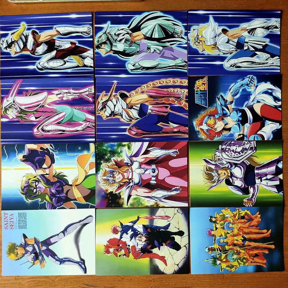

Saint Seiya Character Collection Cards A set of 12 pcs Postcards 2 Styles Jabu SILVER SAINT Misty Argor Marin Shaina Marina
