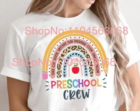 Preschool Teacher T Shirt Crew Hello Squad Cute Pre K PreK long or short sleeves