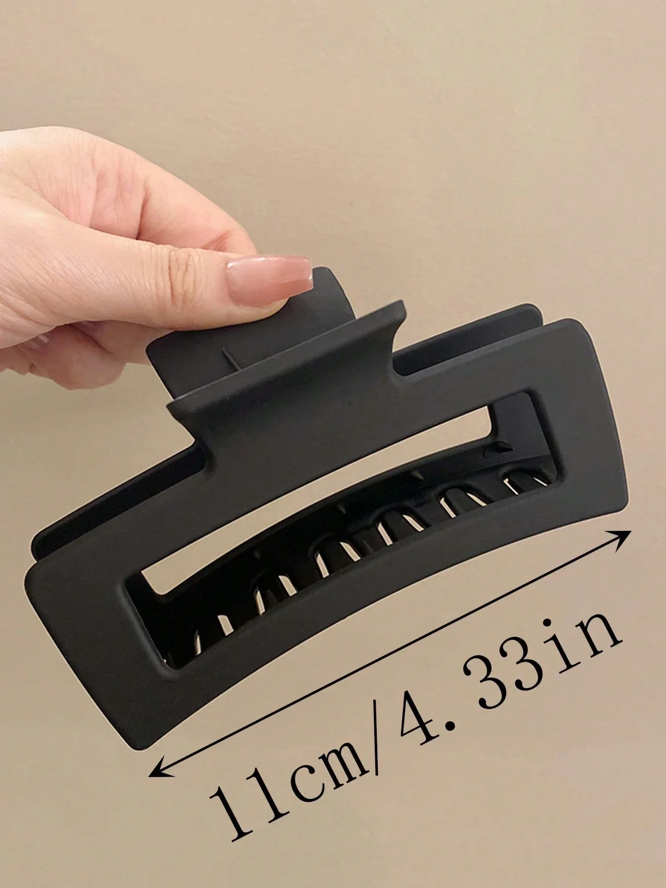 

Matte Black Hair Claw Clip For Women, Large Square Jaw Clip Hair Accessory