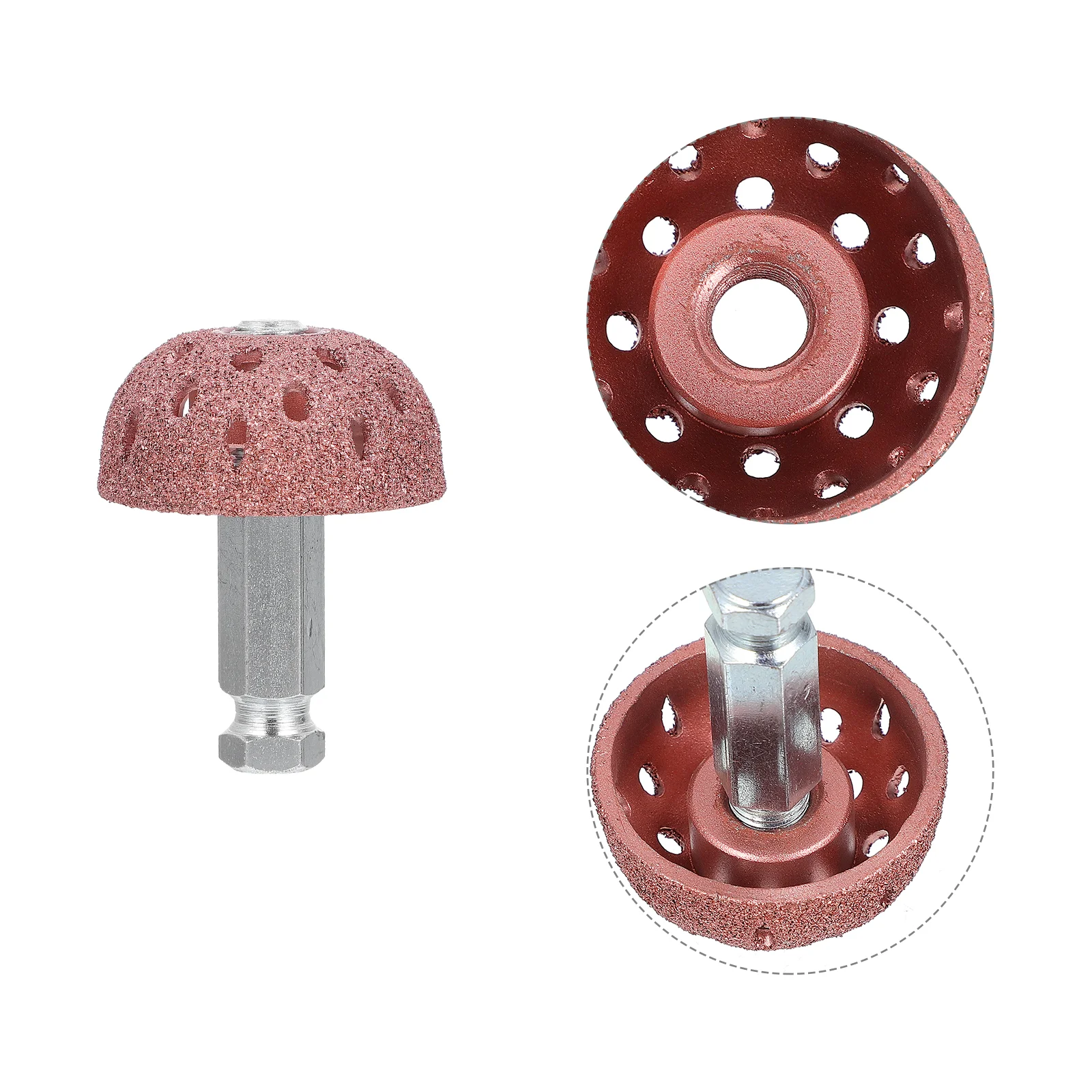 Tire Repair Grinding Machine Head Coarse Buffing Wheel Dome Bowl Tool for Grit with Adapter Buffer Low Rod