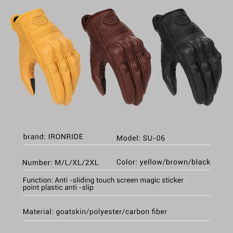 Motorcycle Leather Gloves Retro Motorcyclist Gloves Men Women Vintage Moto Motocross Gloves Motorcycle Accessories