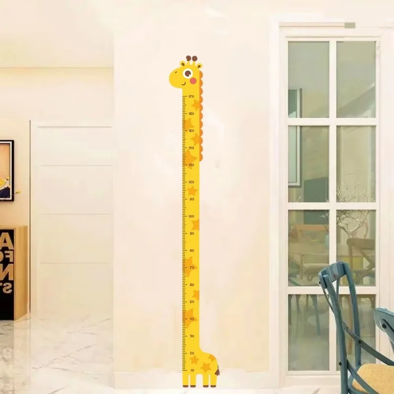 Cute Cartoon Height Sticker Dinosaur Giraffe Wall Height Measuring Ruler Stickers For Kids Room Kindergarten Decor