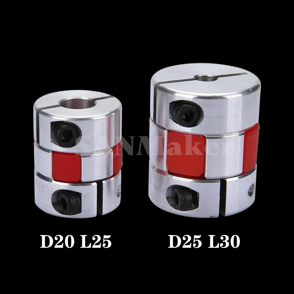 BW D25L30 Three jaws coupler D25 L30 aluminum plum flexible spider coupling motor red rubber pad 6 6.35 8 10mm V-CORE 3 5X8