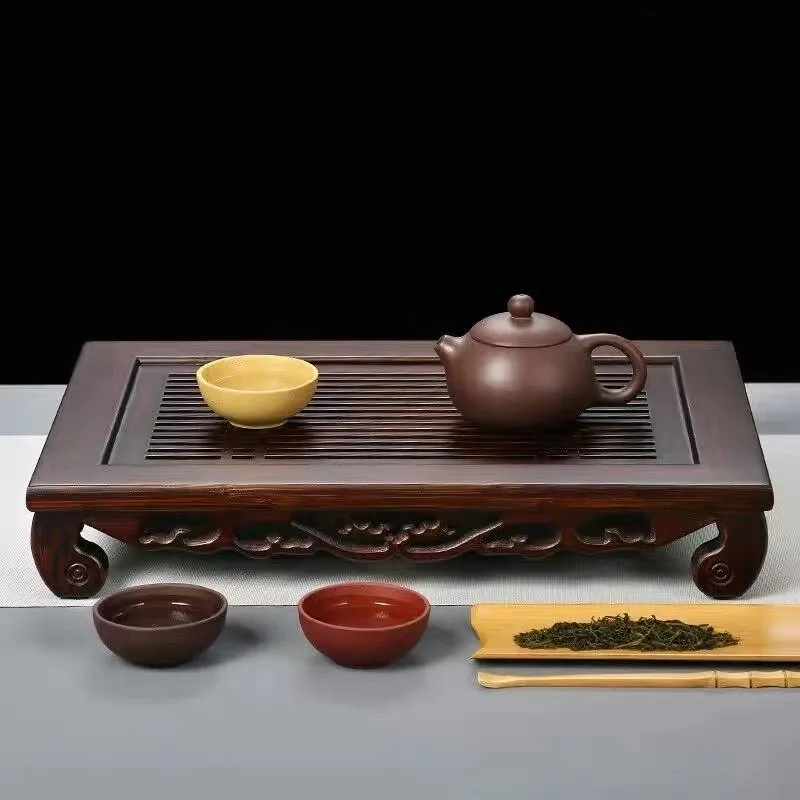Household tea tray New Chinese bamboo draining Simple water storage kung fu tea set light luxury drainage tea table small
