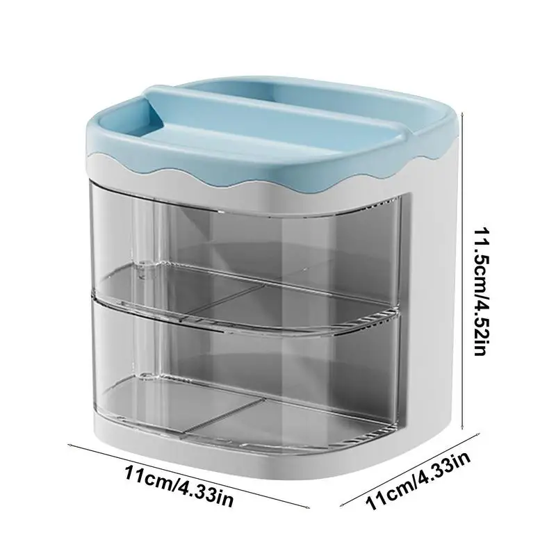 Desk Organizer With Drawers Transparent Drawers Organizer For Desktop Large Capacity Pencil Holder With Multi Grids For Eraser