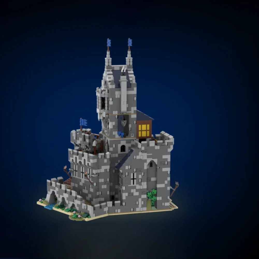 3997 particles MOC building bricks medieval gothic fantasy king structure block knight castle model Mountain Fortress