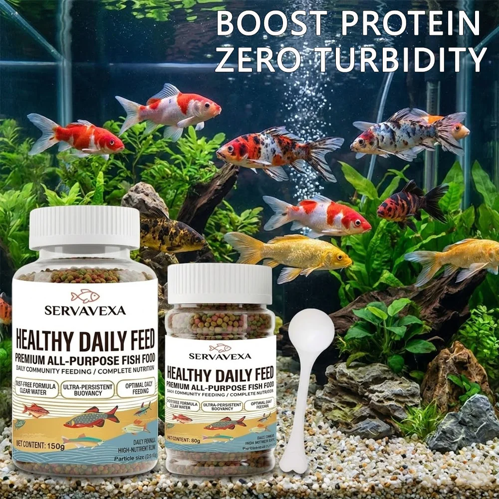 Ração para Peixes Tropicais Micro Pellets 60g/150g 0.5-1.5mm Sem Poeira Granulados para Aquário para Peixes Pequenos Guppy Betta Alta Proteína