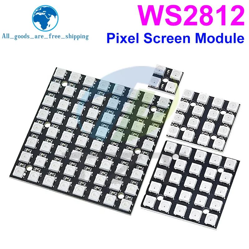Nuovo WS2812 LED 5050 RGB 8x8 LED Matrix per Arduino Brand WS2812B 8*8 4 16 25 64-Bit Full Color 5050 RGB LED Lamp Panel Light