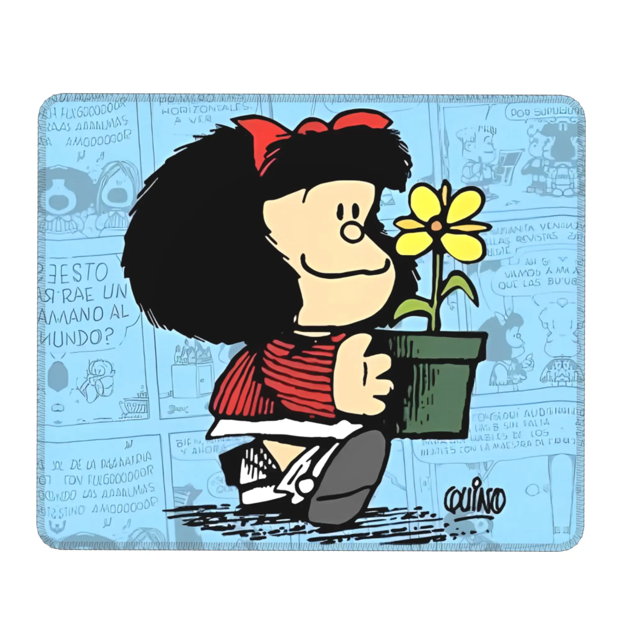 

Gamer Mouse Pad Mafalda Comic Kawaii Anti-Slip Mousepad Desk Accessories Aesthetic Custom Mouse Mats For Laptop PC MacBook