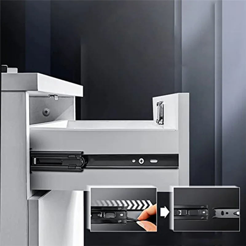 خزانة جيدة سميكة 3 أقسام عازلة كتم درج الشريحة السكك الحديدية التخميد باب خزانة الملابس 3-قسم المسار