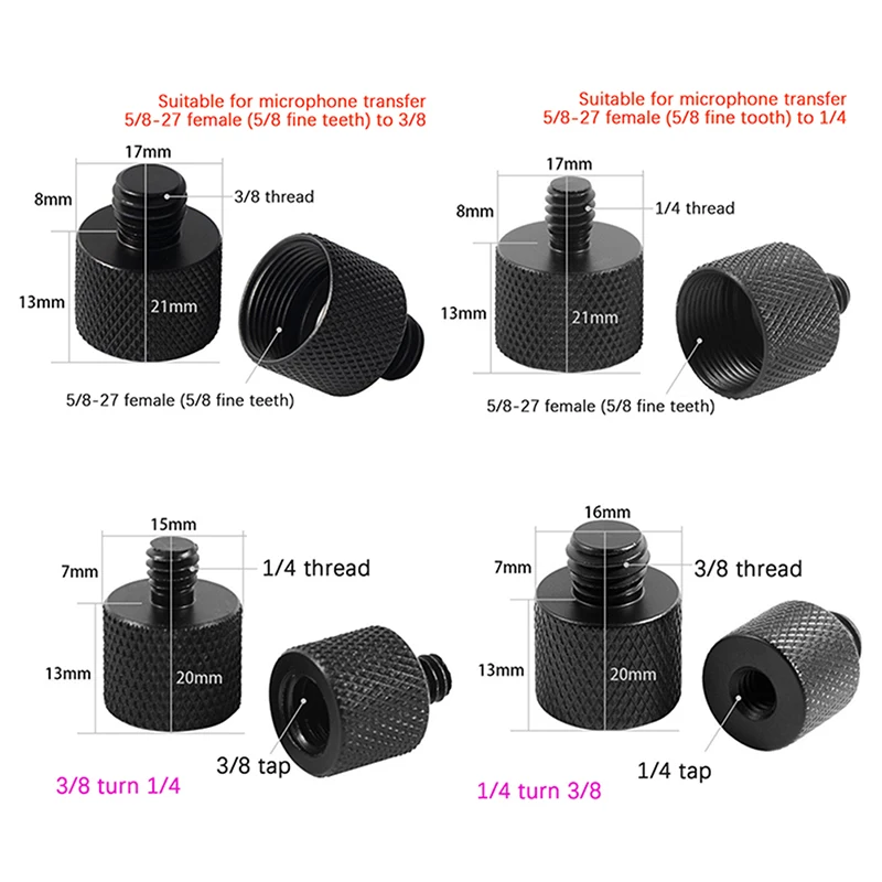 Gran oferta tuerca de conversión de tornillo de cámara, adaptador de montaje de 5/8 a 3/8 a 1/4 pulgadas para trípode DSLR, monopié, soportes de placa de liberación rápida
