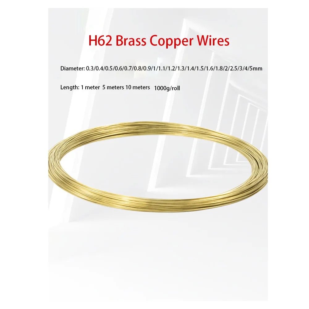 

1/5/10M Solid H62 Brass Copper Wires Beading Wire 0.3/0.4/0.5/0.6/0.7/0.8/0.9/1/1.1/1.2/1.3/1.4/1.5/1.6/1.8/2/2.5/3-5mm