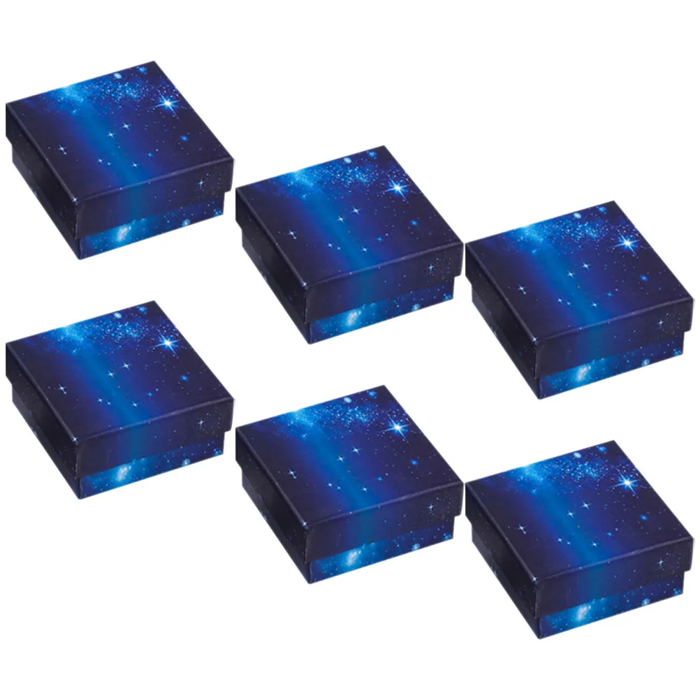 

6 Pcs Jewelry Box Gift Packing Boxes Packaging Small Earring Necklace Bracelet Case Jewellery for Presents