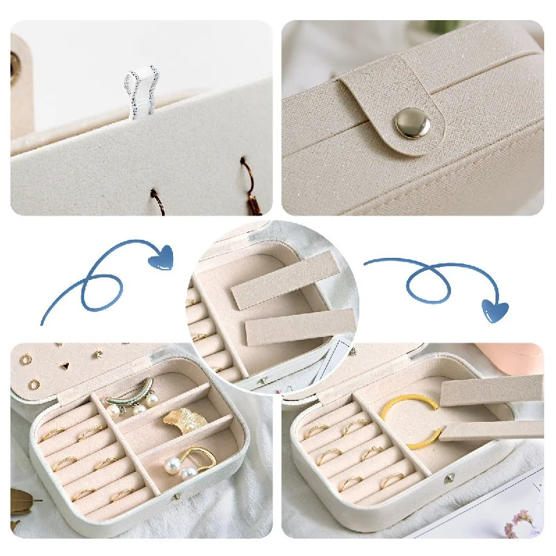 산화방지 휴대용 미니 보석함 귀걸이 목걸이 반지 팔찌 - Accessories Travel Jewelry Box 리뷰 및 가격