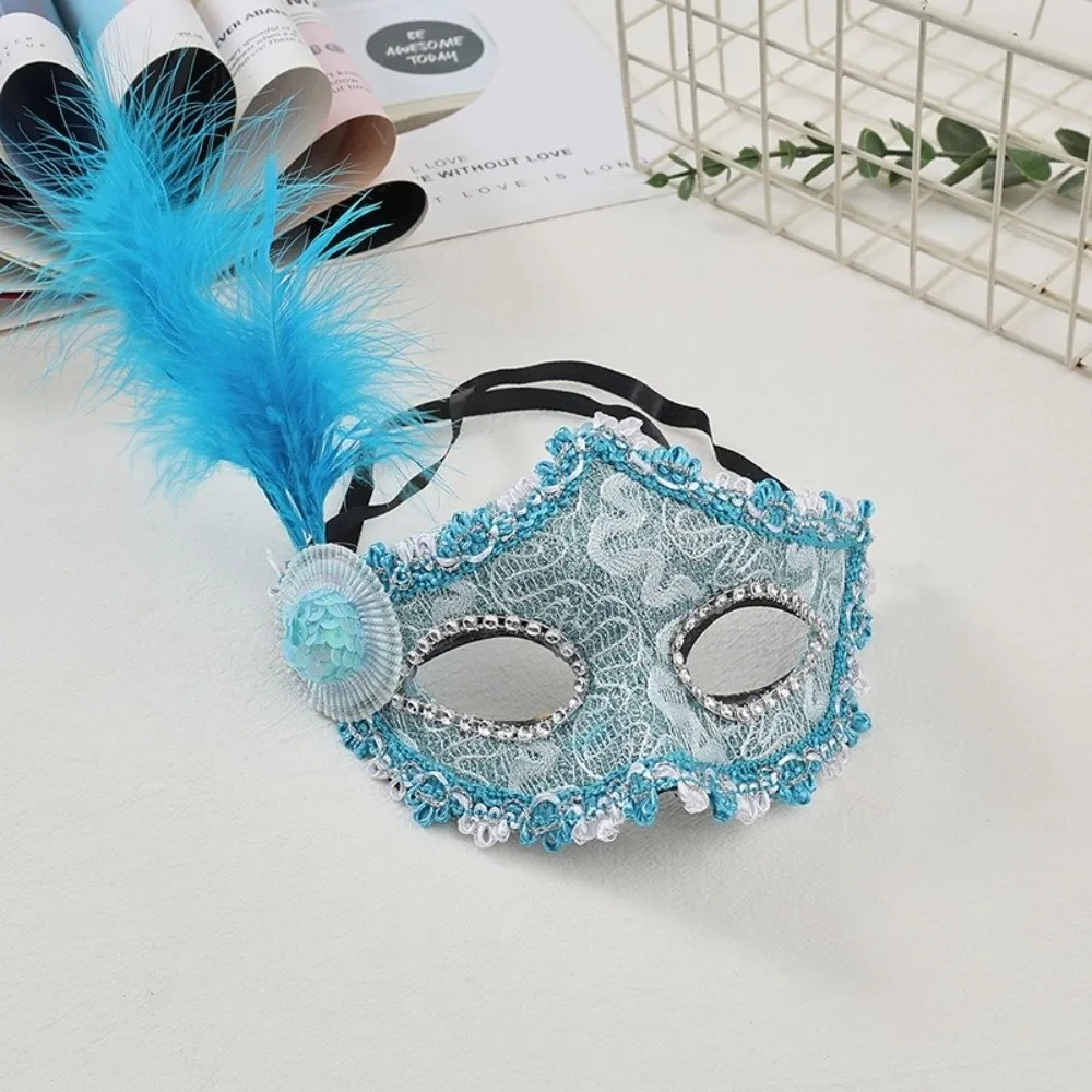 Fancy Multicolor Half-Face Mask Seductive Style Lace Feather Mask Masquerade Cosplay Masquerade Ball Mask Girl