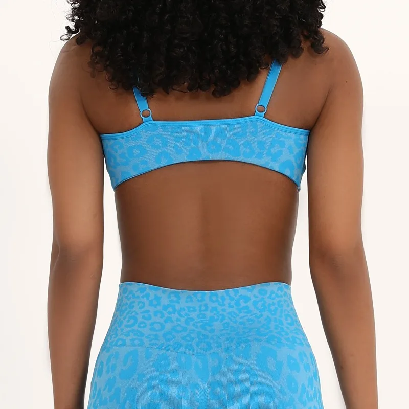 ​​Summer Leopard Print Sports Bra Women Bow Yoga Top Elastic Swim Fitness Crop Tank Sex Workout Bralette Quick Dry Activewear​​
