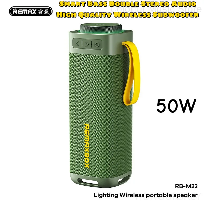 

NEW 50W Power Outdoor Portable Bluetooth Speakers Smart Bass Double Stereo Audio High Quality Wireless Subwoofer For TWS TF Card