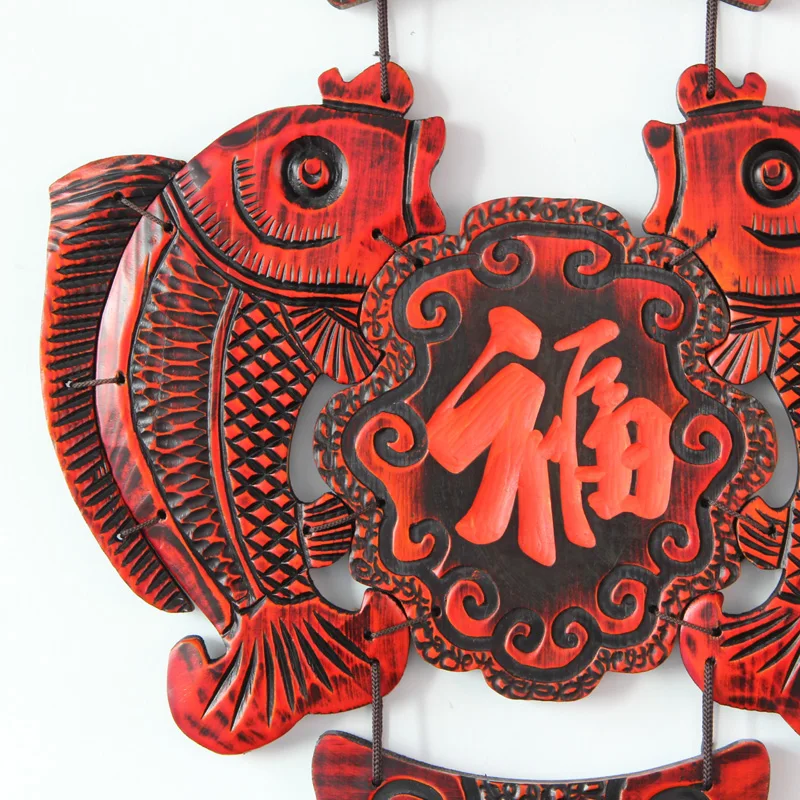 Fu Linmen Wall Decoration, Living Room, Chinese Creative Wall Decoration, Wooden New Year Pendant, Xuan Guan Wall Decoration