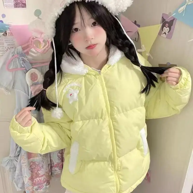 

Милая зимняя утолщенная хлопковая куртка с капюшоном, свободное теплое пальто, хлопковая одежда для хлеба, новая горячая распродажа сезона, новое поступление из основного материала