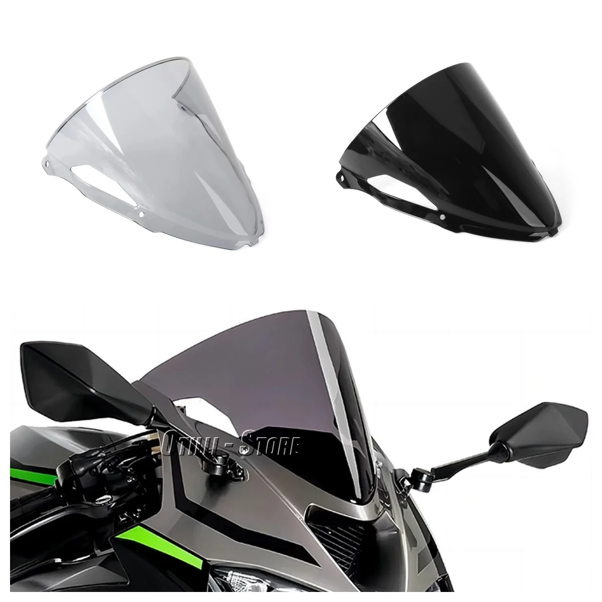 

Новое лобовое стекло мотоцикла для Kawasaki Ninja ZX6R 2024, акриловый дефлектор ветрового стекла, чехлы, аксессуары для мотоциклов
