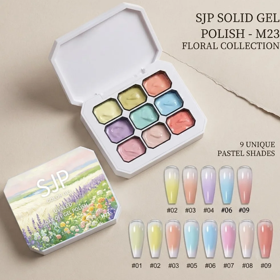 Nine-Grid Macaron Solid Gel Nail Polish, DIY Nail Art, Manicure Salon, Creative Nail Design, Easy Application, Long-Lasting Fini