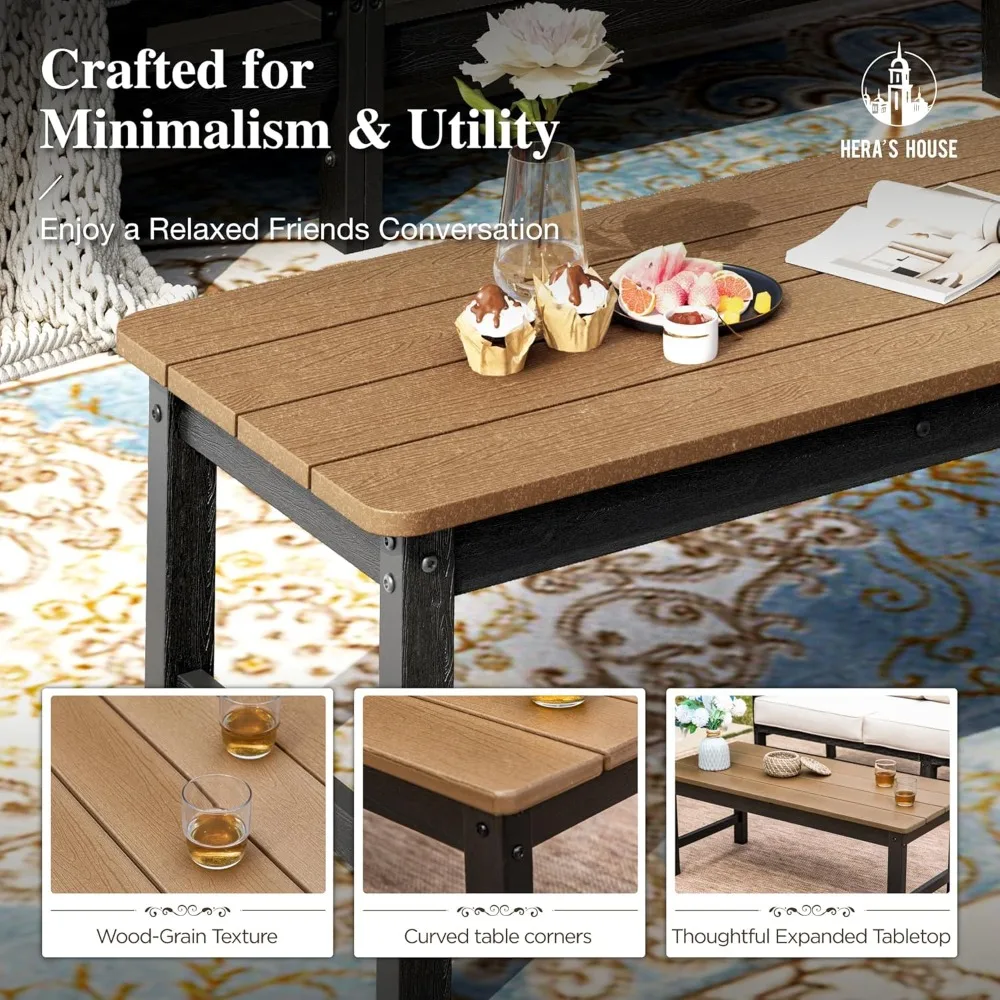 

Patio Furniture Set, 4-Piece Outdoor Wicker Conversation Couch Set with Thick Cushion, All-Weather Patio Sofa