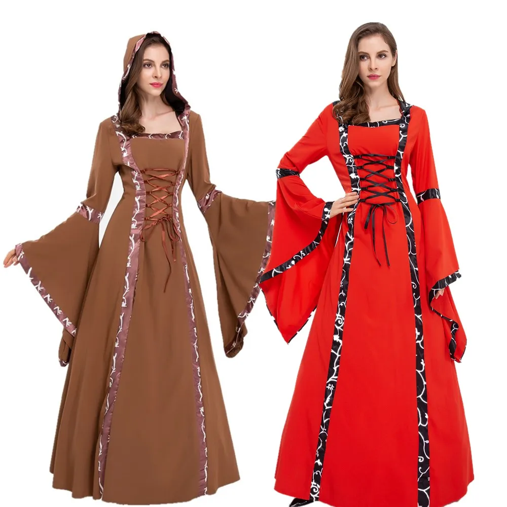 

Halloween Carnival European Medieval Retro Court Princess Elegant Role Play Costume Masquerade Luxury Queen Fancy Dress Ball