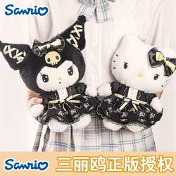 Sanrio Kuromi Cinnamoroll Hello Kitty My Melody Pochacco Black Series Plush Toy Dolls Throw Pillow Birthday Gift For Kids