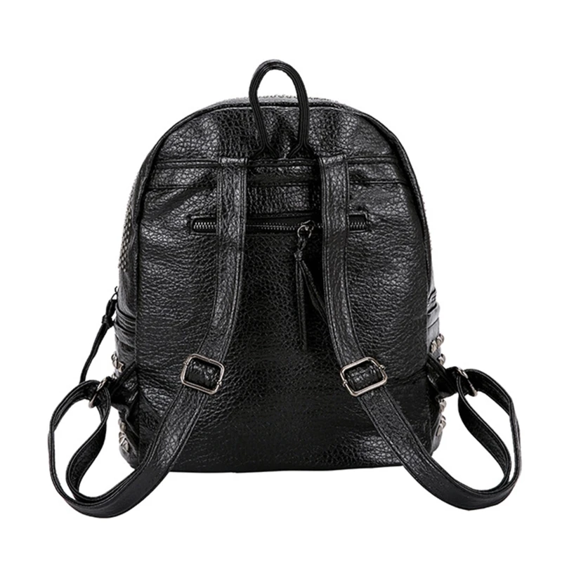 Women Rivet Studded Backpack Fashion PU Leather Student School Bookbag Teenager Girls Travel College Anti Theft Rucksack Dayback
