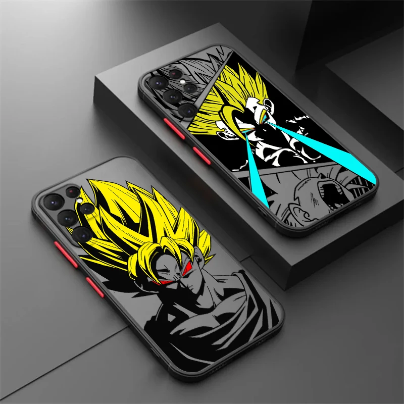 D-Dragon Ball Anime Cute Frosted Translucent For Samsung Galaxy S24 S23 S22 S21 S20 FE S10 S9 S8 Plus Ultra Pro 5G Funda