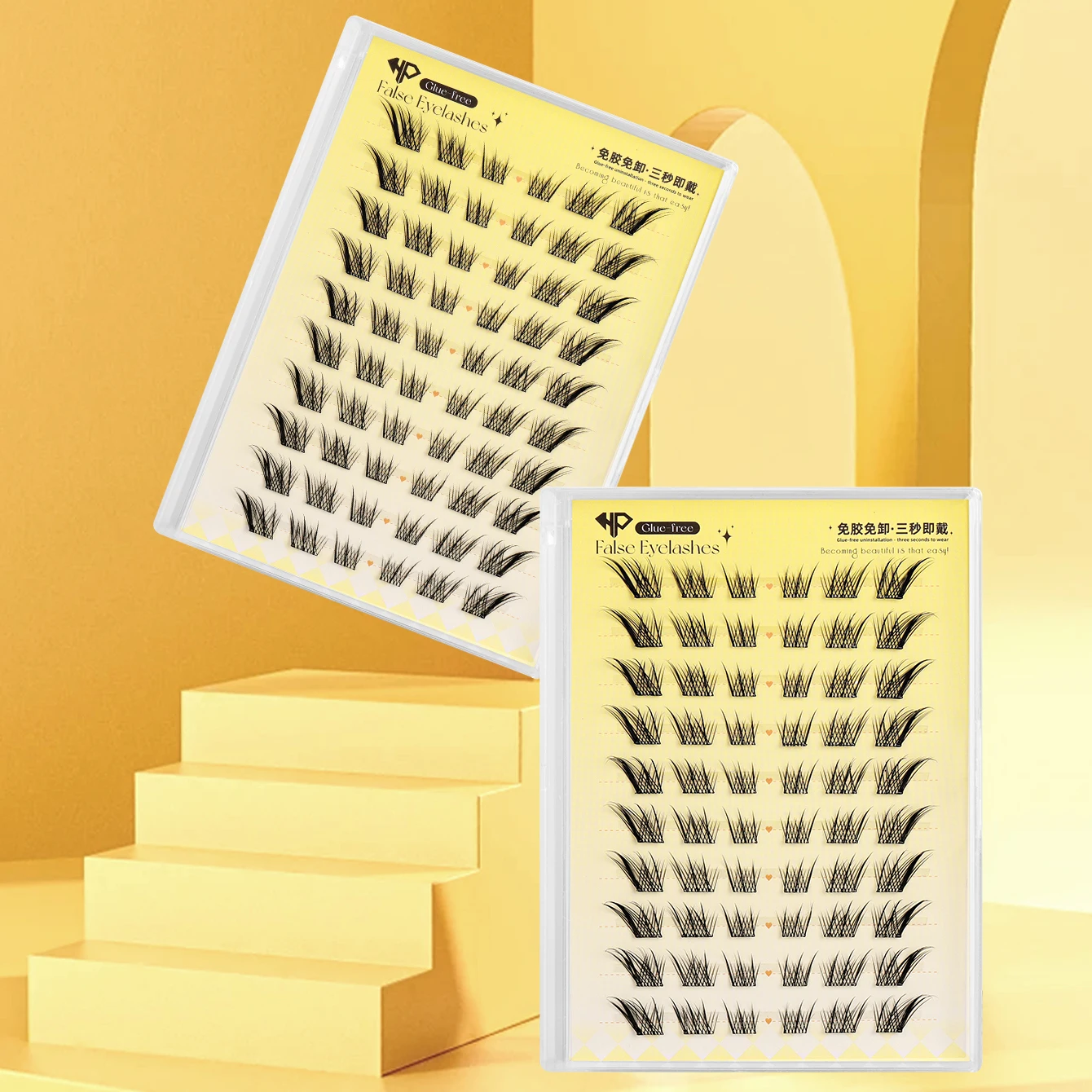 Tira de pestañas autoadhesiva reutilizable: extensión de pestañas aladas segmentadas DIY, volumen esponjoso, uso diario, No requiere adhesivo