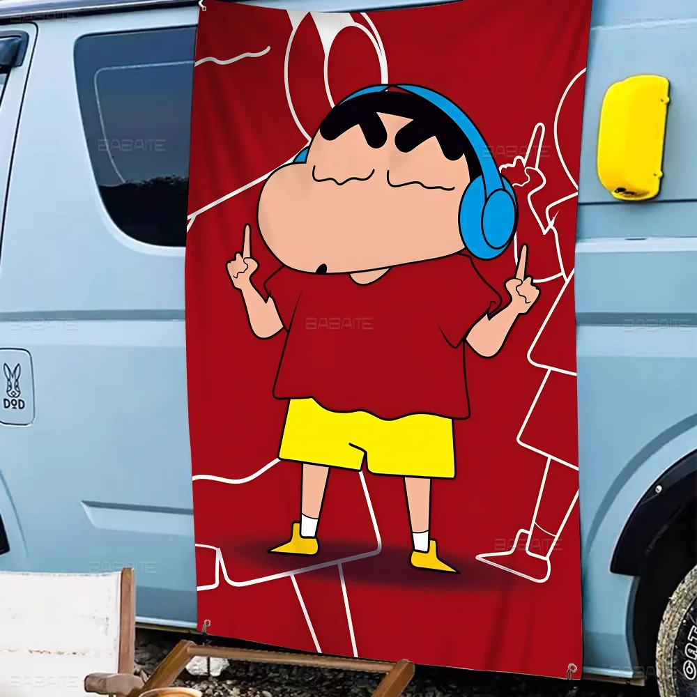 C-Crayon S-Shin-chan DIY Flag For Family Group Photo Living Room Home Dorm Decor Wall Art Decor Banner