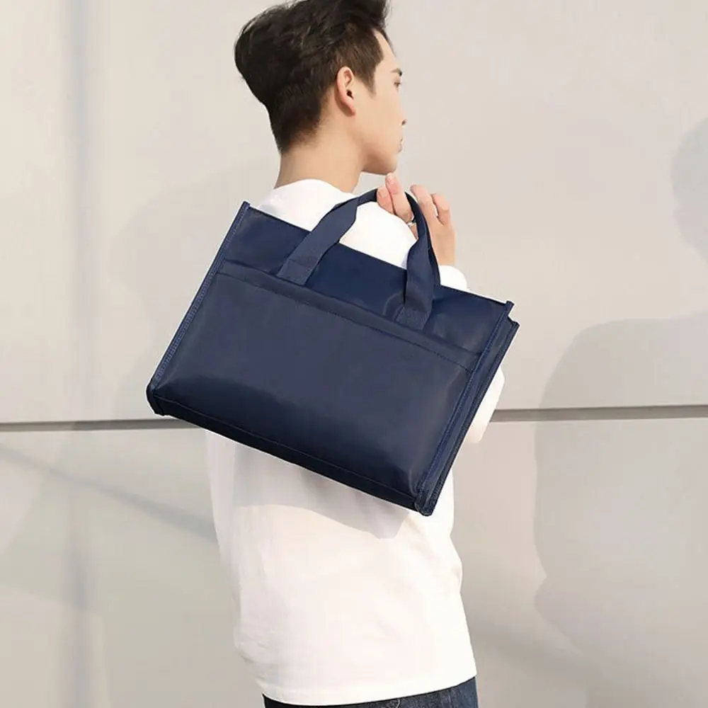 

Useful Oxford Cloth Briefcase Dust-proof Waterproof Document Bag Multi-Layer Large Capacity Business Handbag Office Supplies