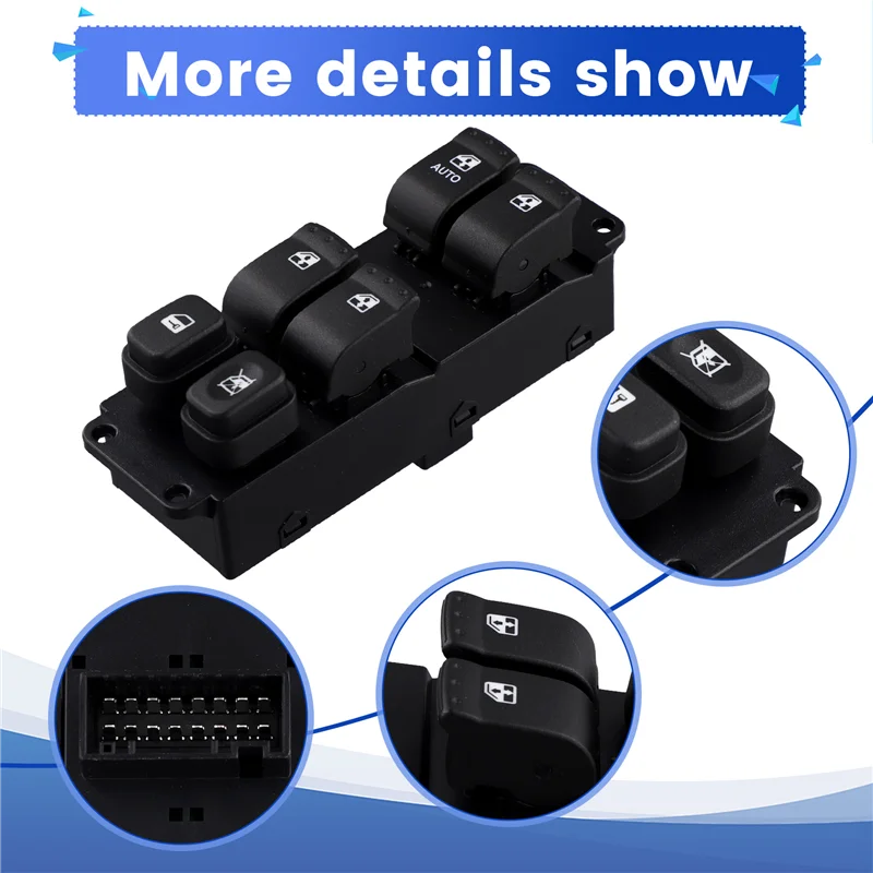 مفتاح رئيسي لنافذة السيارة عالي الجودة لسيارة سانج يونج ريكستون 2004-2011 8582008C04HEN=8582008C04HCX #5