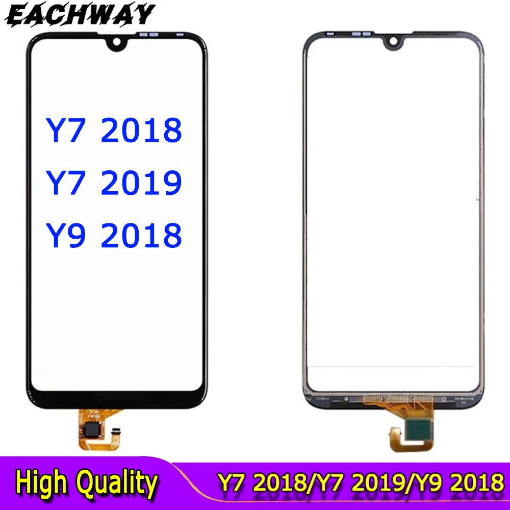 Mobilny ekran dotykowy dla Huawei Y7 2019 Y7 Pro 2019 Y7 Prime 2019 Y9 2018 ekran dotykowy Digitizter przedni szklany czujnik obiektywu