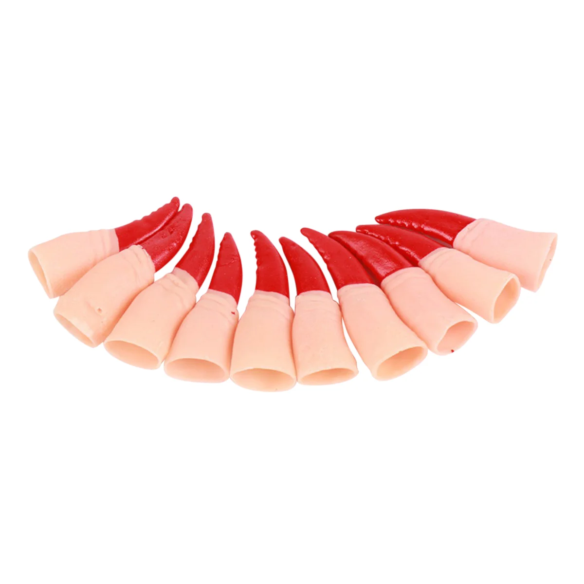 

10pcs Witch Fingernail Claws Halloween Masquerade Finger Nails Trick Props for Cosplay Costume Party (Red Nail)