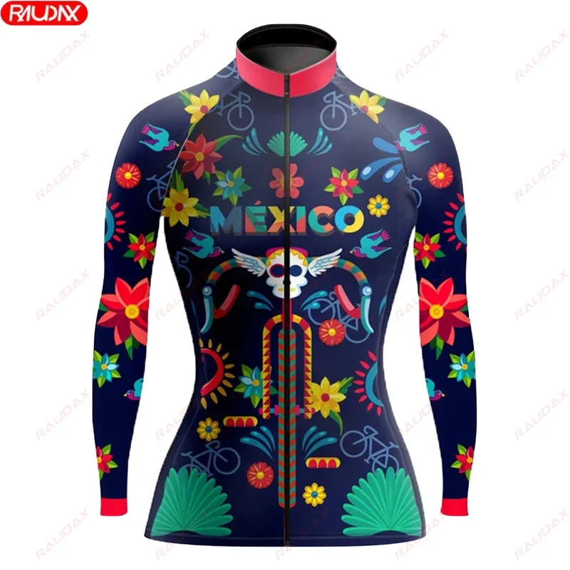 Autumn Women\'s Bicycle Long Sleeve Road Bicycle UV Protection Cycling Suit Spring Bicycle Competition Professional Team Jersey